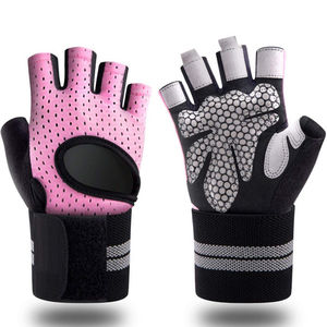 ถุงมือหนังออกกำลังกายแบบปรับได้ครึ่งนิ้ว สำหรับยูนิเซ็กซ์ เหมาะสำหรับการออกกำลังกาย ฟิตเนส กีฬา และการแข่งขันยกน้ำหนักกลางแจ้ง - Product Image 3