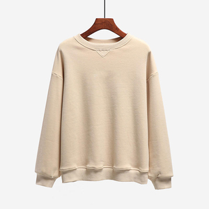 Nouveau design OEM, sweat-shirt pour femme en coton 100%, pull-over uni, broderie personnalisée du logo, sweat-shirt écologique surdimensionné - Product Image 6