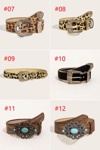 Cinturón de Mujer Vintage OEM 2026, Cinturón de Moda con Hebilla de Aleación Floral, Cinturón de Cuero PU con Estampado de Leopardo para Damas - Product Image 3