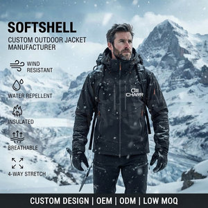 Custom Logo Soft Shell <b>Winter</b> Jacket Thin Waterproof Windproof HOODED Outdoor <b>Work</b> <b>Wear</b> Uniform in Polyester Windbreaker - Product Image 1