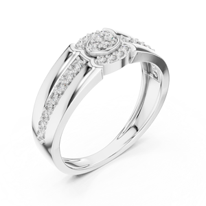 ROYAL HALO CLUSTER LAB GROWN DIAMOND <b>RING</b> SET 18KT YELLOW GOLD RHODIUM PLATED MINIMALIST WEDDING ENGAGEMENT GIFT DAILY USE <b>MEN</b> - Product Image 5