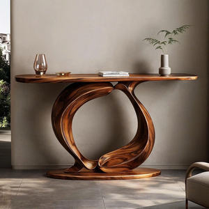 Handmade Modern Solid <b>Wood</b> Console Table with Decorative Top Made in Vietnam <b>for</b> Living Room <b>Furniture</b> - Product Image 3