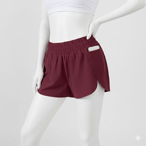 Shorts Deportivos de Cintura Alta Elásticos y Transpirables para Mujer, Corte Regular, Primavera-Verano 2022, Estilo Americano - Product Image 1