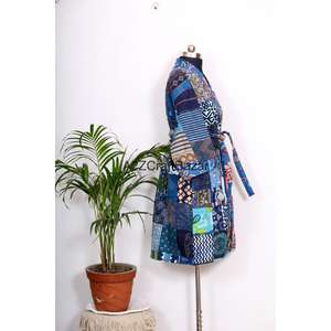 Veste Kantha d'été faite à la main, imprimé floral, kimono japonais, short bohème, manteau multicolore, décontracté, plage, 100% coton doux - Product Image 5