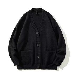 Manufacturer Custom Embroidered Men Classic Long Sleeve School Uniform Knitted <b>Sweater</b> Button V Neck Unisex <b>Cardigan</b> <b>Sweater</b> - Product Image 2