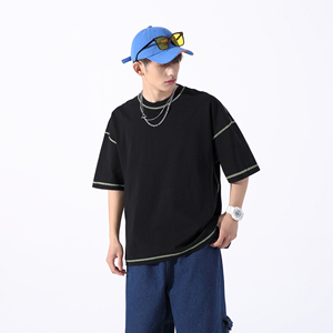 Wholesale 100%Cotton Oversized High Quality 230grams Round Neck T-shirts Drop-shoulder Loose Style Custom logo Oversized <b>Tshirt</b> - Product Image 6