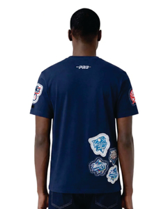 T-shirt bleu uni à manches courtes 100 % coton décontracté unisexe col rond coupe ample devant uni respirant séchage rapide style jersey - Product Image 4
