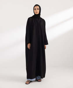 Custom Design Solid Color Custom Logo <b>Plus</b> <b>Size</b> Spring Autumn Islamic <b>Dress</b> Abaya Comfortable Breathable Women's Wholesale OEM - Product Image 1