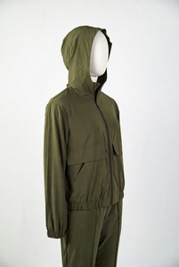 ชุดวอร์มเทคฟลีซสีดำสำหรับผู้ชาย ดีไซน์ OEM ผ้าฝ้าย 69% โพลีเอสเตอร์ 31% เสื้อฮู้ดซิปเต็มตัว กางเกงจ็อกเกอร์ขายาว - Product Image 2