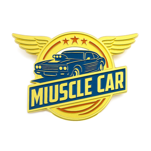 Cadeaux d'entreprise pour anniversaire : Emblème de calandre de voiture en métal émaillé souple, logo personnalisé, avec découpe et impression, style sportif plaqué or - Product Image 2