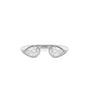 Teardrop Pear Lab Grown Diamond 14K 18K Solid Gold Minimalist Adjustable <b>Ring</b> <b>Dainty</b> Stackable Jewelry DEF Color VS VVS Clarity - Product Image 3