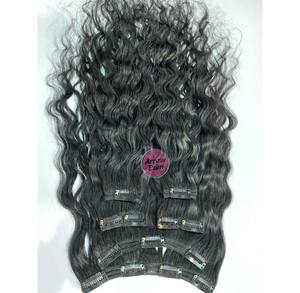 Extensions de cheveux humains naturels bouclés, bruts, Remy, à clipser, de donneur unique, origine Inde, en lots complets, 120g, Arrow Exim, vente en gros - Product Image 3