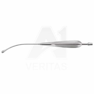 Tubo de succión quirúrgico curvo de acero inoxidable A-1 VERITAS de 9 pulgadas (24 cm) para aspiración de precisión en cirugía otorrinolaringológica, oral y maxilofacial. - Product Image 4