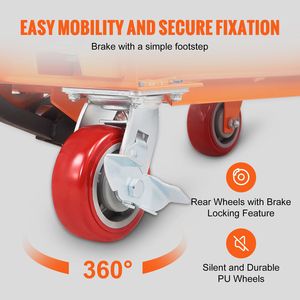 Carrello Elevatore Idraulico Manuale a Forbice Singola, Capacità 500 kg, Altezza di Sollevamento 90 cm, 4 Ruote Antiscivolo per Carico - Product Image 1