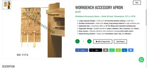 Tablier porte-outils pour établi, idéal pour les outils de bijouterie et la fabrication de bijoux |   Numéro d'article GS-117J - Product Image 3