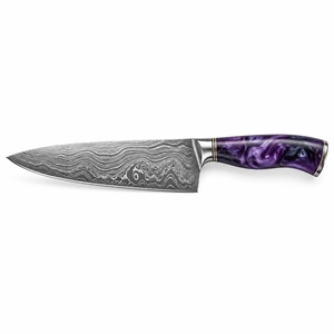 Cuchillo de Chef de Acero de Damasco Premium, Hoja Hecha a Mano, Mango de Madera, Cuchillo de Cocina Mayorista, Acero con Patrón Afilado como una Navaja - Product Image 6