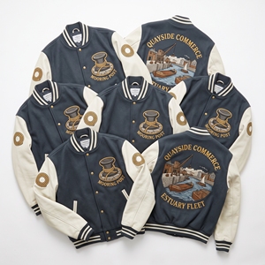 Chaqueta Letterman al por mayor, abrigo universitario de lana verde bosque, bordado Beekeepers Heritage Apiary Guild, mangas de cuero dorado miel - Product Image 2