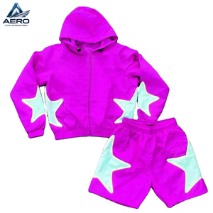 Nouvelles tenues coupe-vent tendance 2026 de haute qualité pour sports de plein air, avec patch étoile personnalisé, style décontracté et fermeture éclair intégrale - Product Image 3