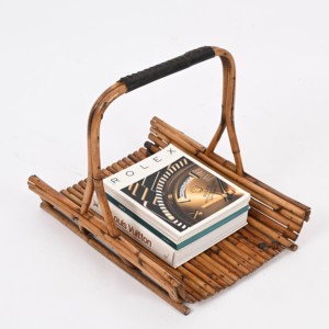 Accessoires de bureau en rotin naturel : porte-journaux, porte-revues, porte-dépliants - Product Image 3