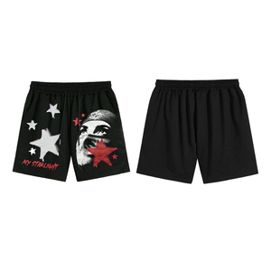 2026 Men's Custom Letter Printing Drawstring Pockets <b>Mid</b> Waist High Quality Breathable Comfortable 100% Cotton ODM Casual Shorts - Product Image 4