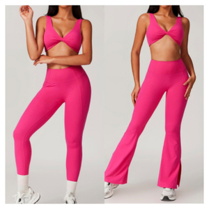 Wholesale Customization 2 Piece Solid Active Wear Set Women Gym Workout Butt Lifting Yoga Set Quick Dry Breathable Eco-Friendly - Product Image 3