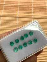 Pierre précieuse naturelle émeraude ronde facettée de 5 mm, qualité 3A, origine Zambie, pour la création de bijoux