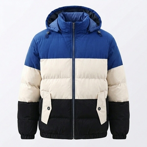 Chaqueta Acolchada Personalizada OEM para Hombre, con Capucha, Diseño Colorblock, Abrigo Grueso de Invierno, Impermeable, Resistente al Viento, Parka Acolchada - Product Image 5