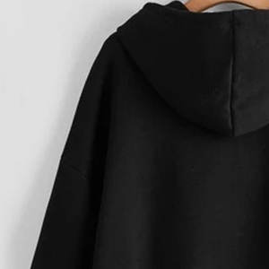 Sudadera con capucha y cremallera completa para hombre, premium, negra, bordada, color ónix medianoche. |   Entrenamiento Deportivo Urbano Impermeable - Product Image 6