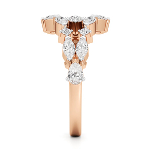 Rose <b>Gold</b> Diamond <b>Cocktail</b> <b>Ring</b> Pear CutLuxury Women's Engagement <b>Ring</b> - Product Image 3