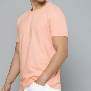 Best Seller Men’s <b>Peach</b> Casual T-<b>Shirt</b> 100% Cotton Soft Fabric Short Sleeve Crew Neck Regular Fit Solid Summer Apparel - Product Image 3