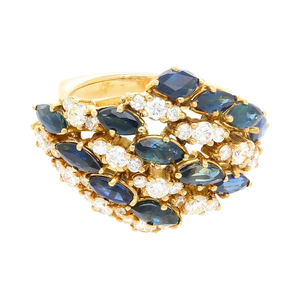 Bague Hiphop pour femme plaquée or 18 carats avec diamant marquise créé en laboratoire, sertissage pavé, alliance éternité, bijoux de fiançailles - Product Image 3