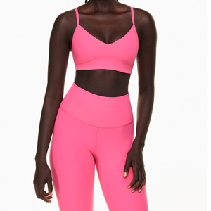 High Quality <b>Animal</b> Print Zippers Elastic Waist 2-Piece Quick Dry Leggings Bra Workout Set Front Logo Women's Sports Active Wear - Product Image 1