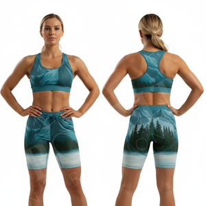 Shorts Deportivos de Yoga de Poliéster para Ejercicio, Gimnasio, OEM, ODM, Casuales, a la Moda, Transpirables, Elásticos, Estampados, para Correr - Product Image 3