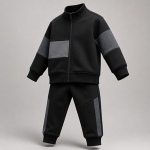 Pull en coton personnalisé en gros, col rond, patchwork, pour garçons, style décontracté, élégant et tendance, chemises et hauts pour bébés - Product Image 1