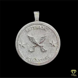 Custom Brand Logo Hip Hop Pendant for Men Women Hand Set Moissanite Diamonds 925 Silver Gold Plated 18K Gold GIA Certified - Product Image 4