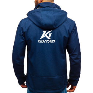 University Campus Winter Windbreaker <b>Navy</b> Branding Adjustable Hood <b>Fleece</b> Lining Personalized Color Options Front High Quality - Product Image 2
