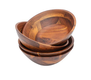 Cuencos de vajilla de madera de acacia pulida personalizados, servicio de alta resina para fiestas en casa, lujo moderno único, ecológico para - Product Image 6