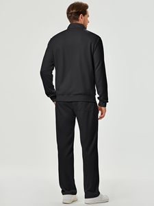 Ensemble de vêtements de détente pour hommes, 2 pièces, veste en molleton texturée, pantalon de jogging, OEM personnalisé en gros - Product Image 2