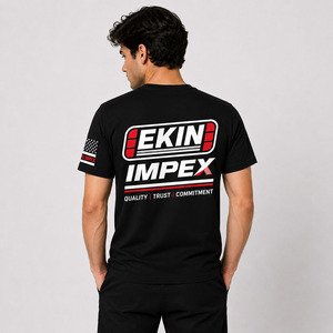 เสื้อยืดลายกราฟิกแข่งรถสำหรับผู้ชาย เสื้อผ้าสตรีทแวร์ ผ้าฝ้าย พิมพ์ลาย เสื้อยืดลำลอง แฟชั่น คอกลม สีดำ - Product Image 4