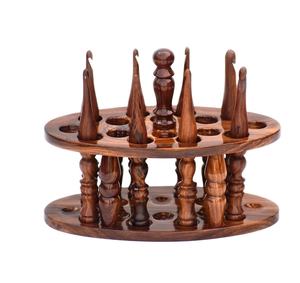 Soporte de ganchos de ganchillo de madera en diseños variados Nuevo diseño cuadrado Oval Hexagonal Ganchos de ganchillo Organizador de manualidades Almacenamiento de costura - Product Image 1