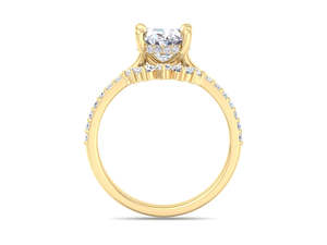 Bague de fiançailles solitaire en diamant de laboratoire taille marquise avec pierres latérales, en or plaqué rhodium 18 carats, sertie à griffes, style classique et minimaliste - Product Image 5