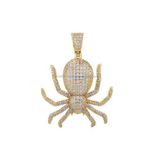 Pendentif araignée de qualité supérieure avec pierres en moissanite et style de bijoux streetwear - Product Image 4