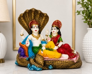 Statue en résine du Dieu Shiva et de la Déesse Parvati assis sur la couronne de Nag, figurine religieuse sculptée à la main pour la décoration de la maison/du temple - Product Image 2