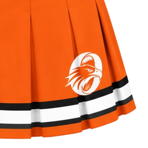 Bright <b>Orange</b> Sublimated Cheer Panel <b>Skirt</b> <b>Pleated</b> Athletic Team Uniform Bottoms Sports Training Wear Performance Competition - Product Image 4
