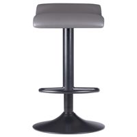 Ensemble de tabourets de bar Tarah, 2 pièces, noir et gris ardoise, siège pivotant réglable, design moderne et contemporain, cadre en métal et cuir synthétique
