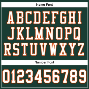 Men's Green Orange <b>Mesh</b> Sublimated Print Team Name Number Breathable V-Neck Short Sleeve Jersey - Product Image 2