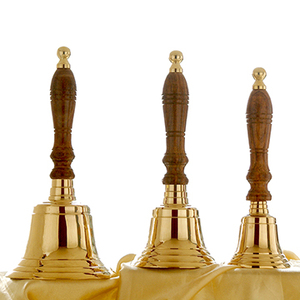 Campanas de Mano para Iglesia con Mangos de Madera |   Juego de Campanas Litúrgicas de Latón – DOUBLE VEE EXPORTS - Product Image 1