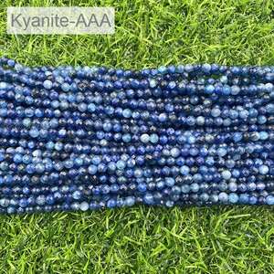 ลูกปัดไคยาไนต์กึ่งมีค่าทรงเหลี่ยมสีน้ำเงินธรรมชาติแบบใหม่ สำหรับทำเครื่องประดับ DIY ขนาด 2 <span class=keywords><strong>3</strong></span> 4 มม. - Product Image 4