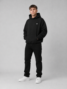 Sudadera con Capucha Negra para Hombre, Estampado de Letras en Dorado, Estilo Casual Urbano, Fabricante Personalizado, MOQ Bajo - Product Image 4