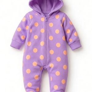 Combinaison à capuche pour bébé unisexe 100% coton biologique personnalisable, douce, respirante, pour nouveau-né, pyjama pour bébé, cadeau - Product Image 1